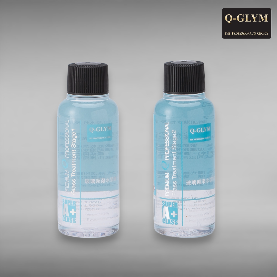 Q-GLYM 玻璃超潑水塗層套組 附贈鍍膜海棉&布各2